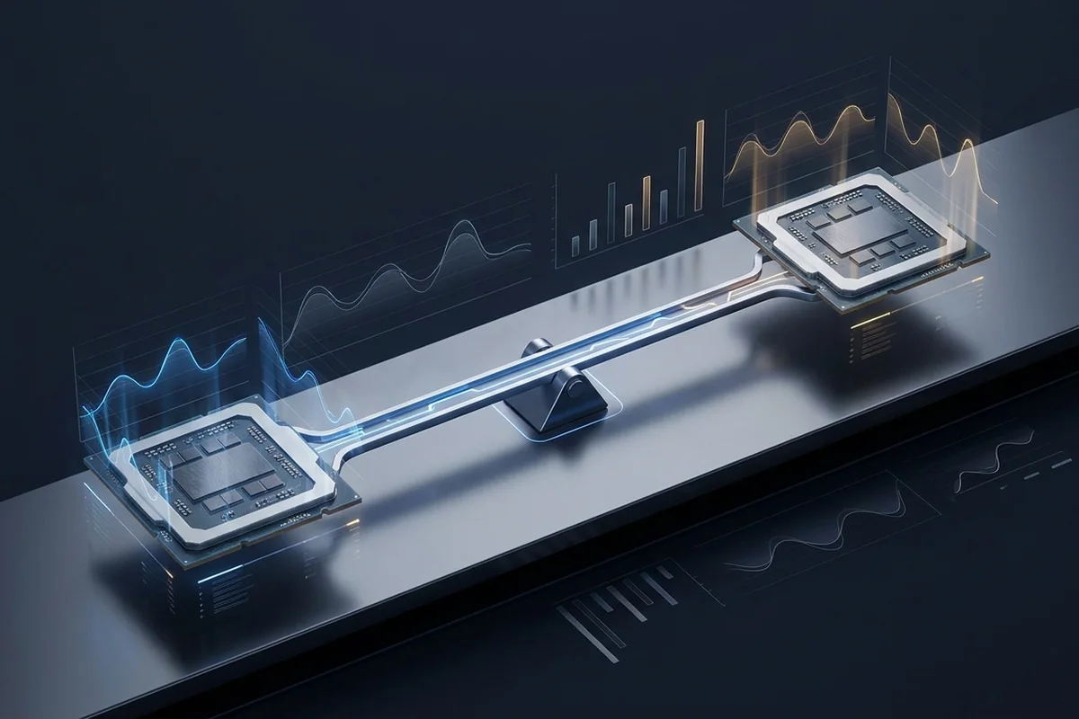 Balanced CPU and GPU methodology illustration